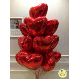Сердце фольгированное 46см красное